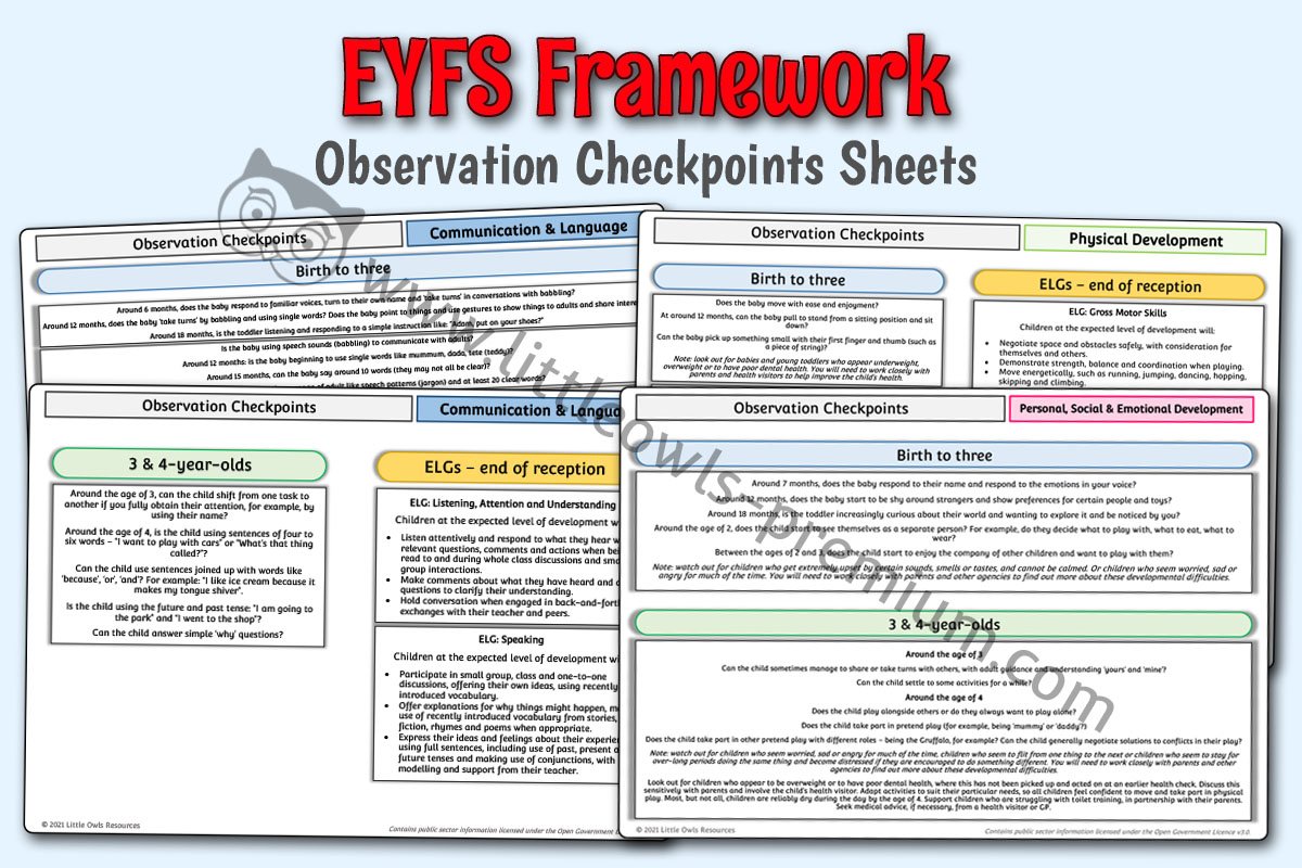 EYFS FRAMEWORK - Observation Checkpoints - Revised July 2021