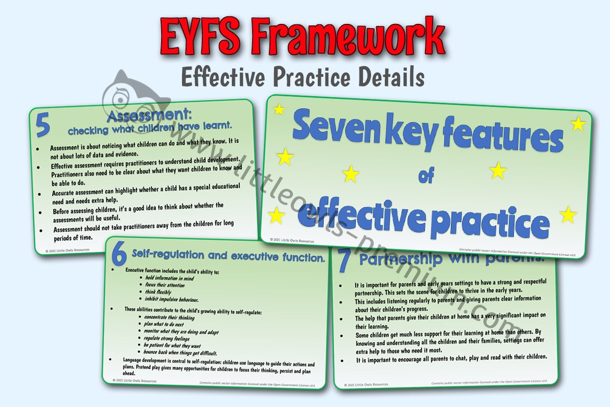 EYFS FRAMEWORK - 'Seven key features of effective practice' Details