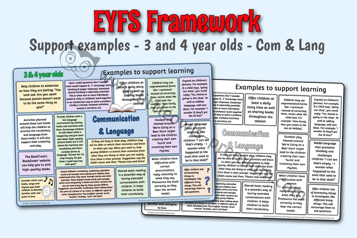 EYFS FRAMEWORK - Support Examples - 3 and 4 year olds - Communication and Language
