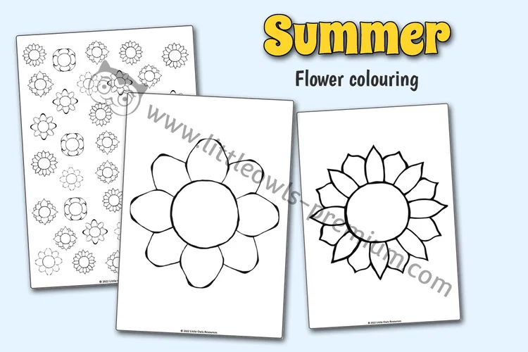 Flower Colouring Sheets & Templates — resource cover