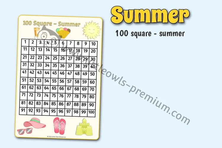 Summer 100 Square — resource cover