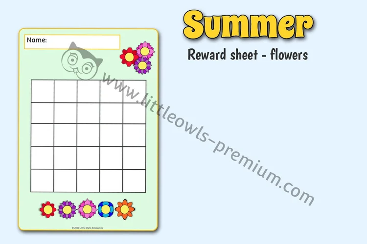Flower Reward Chart — 25 Spaces — resource cover