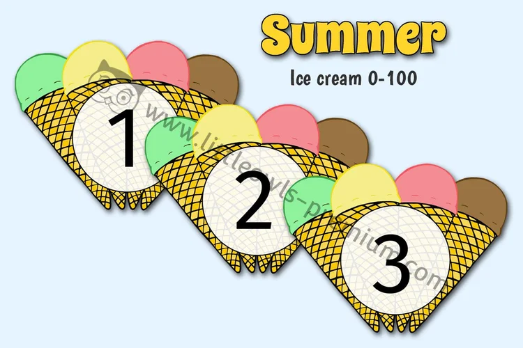 Ice Cream Number Cards — 0–100 — resource cover