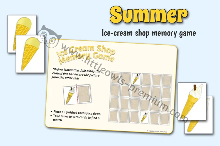 Ice Cream Shop Memory Game — resource cover