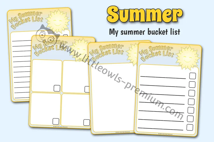 My Summer Bucket List — resource cover