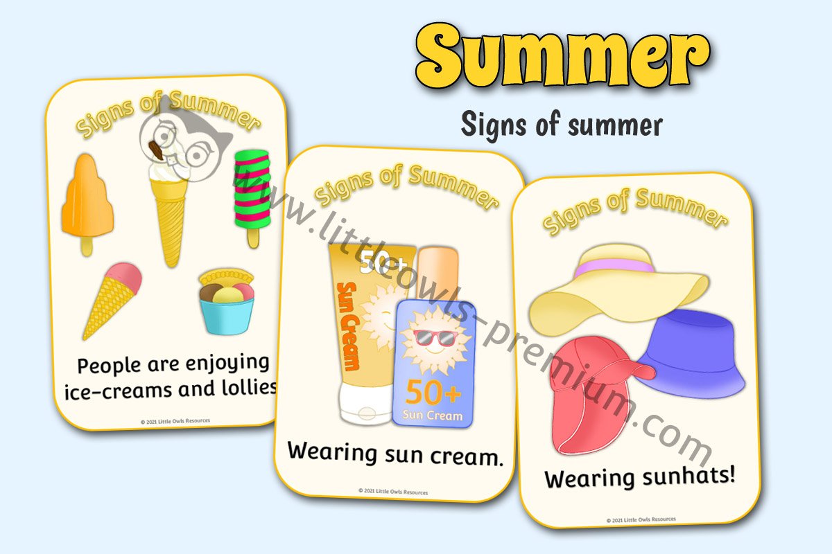 SIGNS OF SUMMER POSTERS/DISPLAY/CARDS/PROMPTS