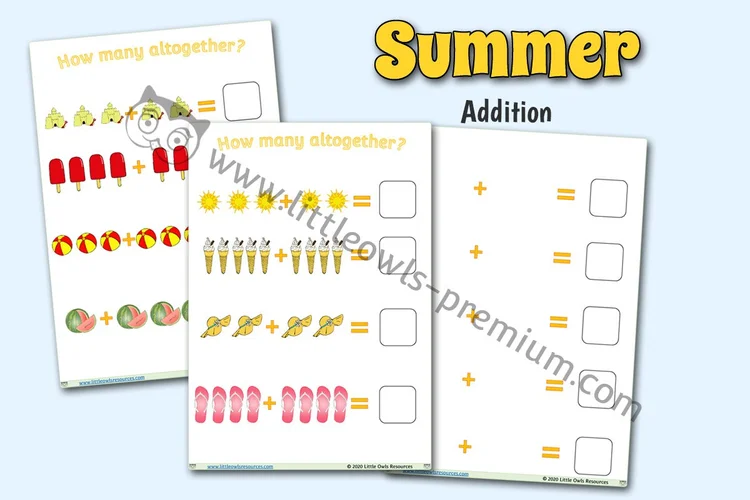 Summer Addition Sheets — resource cover