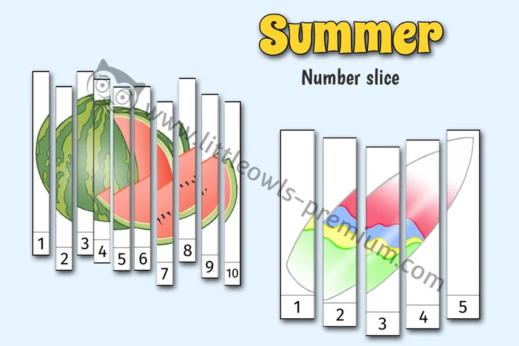Summer Number-Slice Puzzles — resource cover