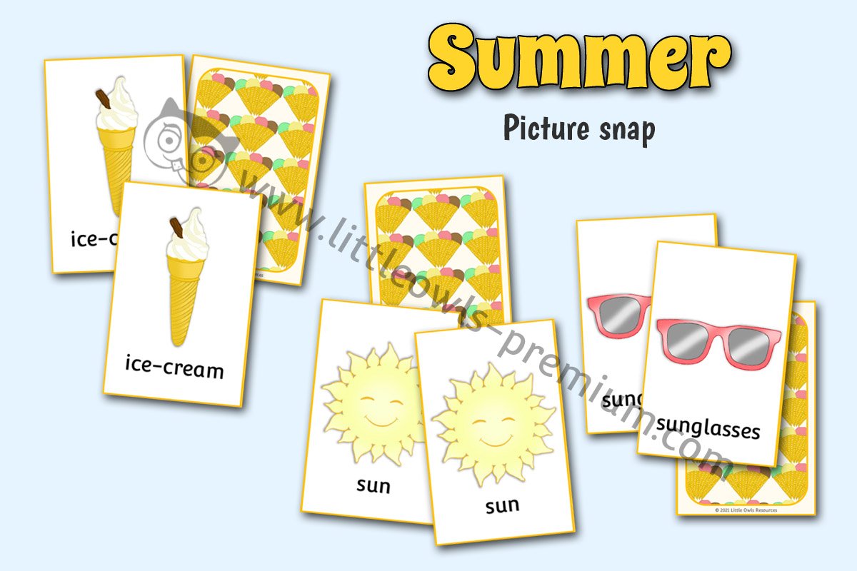 SUMMER PICTURE SNAP CARDS