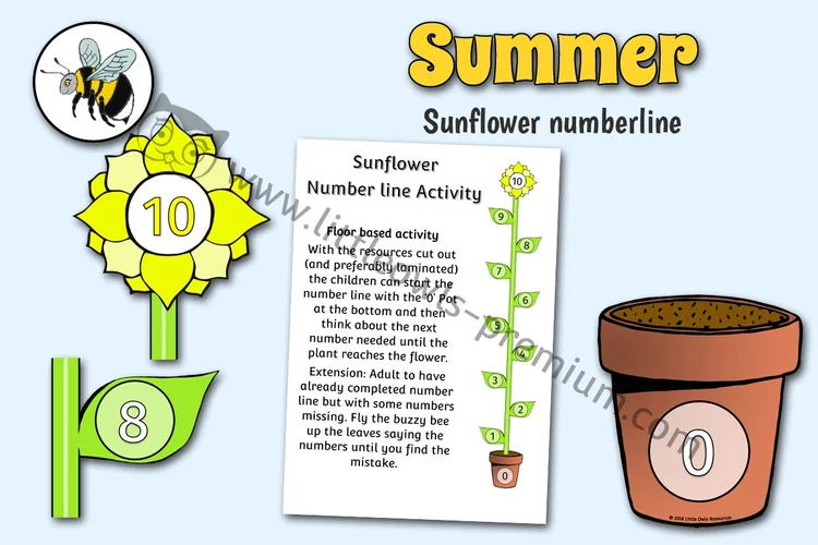 Sunflower Number Line Activity — resource cover