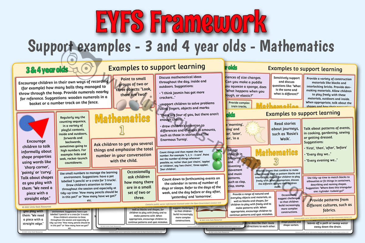 EYFS FRAMEWORK - Support Examples - 3 and 4 year olds - Mathematics