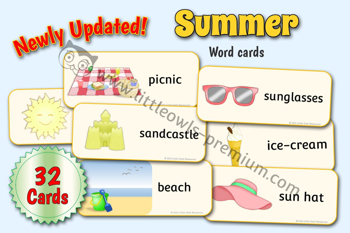 SUMMER WORD CARDS - updated