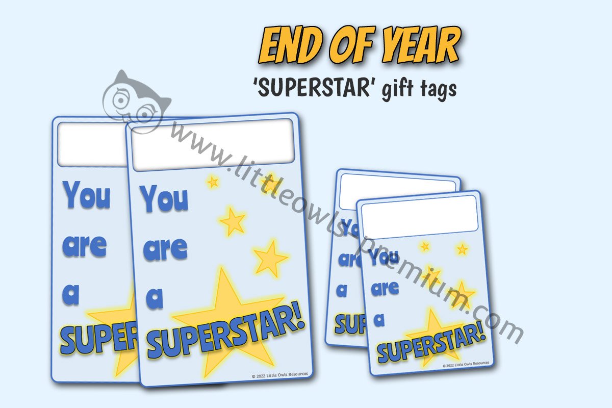 END OF YEAR - GIFT TAGS - You are a superstar!