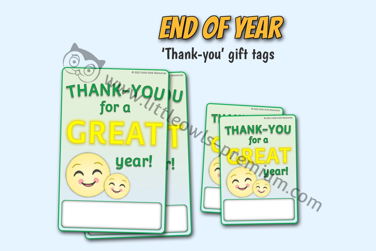 END OF YEAR - GIFT TAGS - Thank-you for a great year!