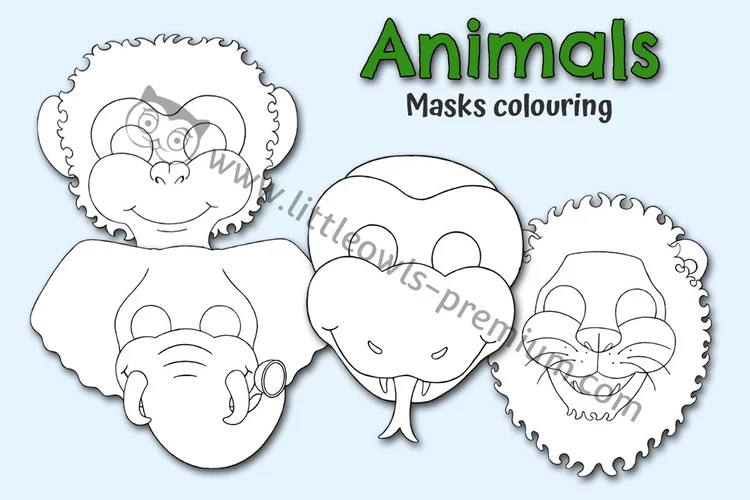 Zoo Animal Masks — Colouring cover