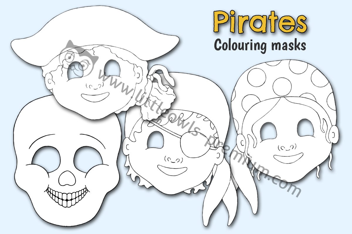 PIRATES - Role-Play Masks - Colouring