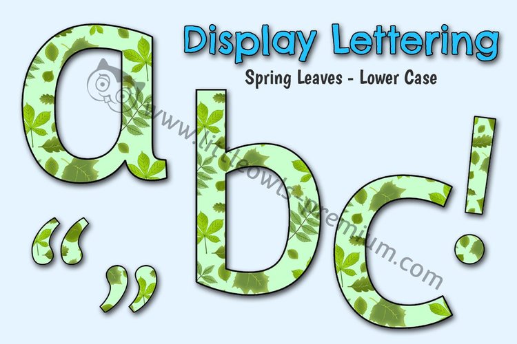 Spring Leaves Display Lettering — Lower Case — resource cover