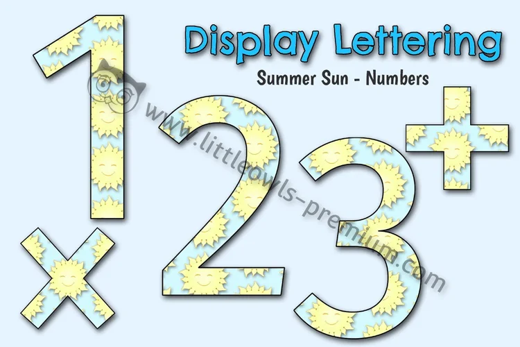 Summer Sun Display Lettering — Numbers — resource cover
