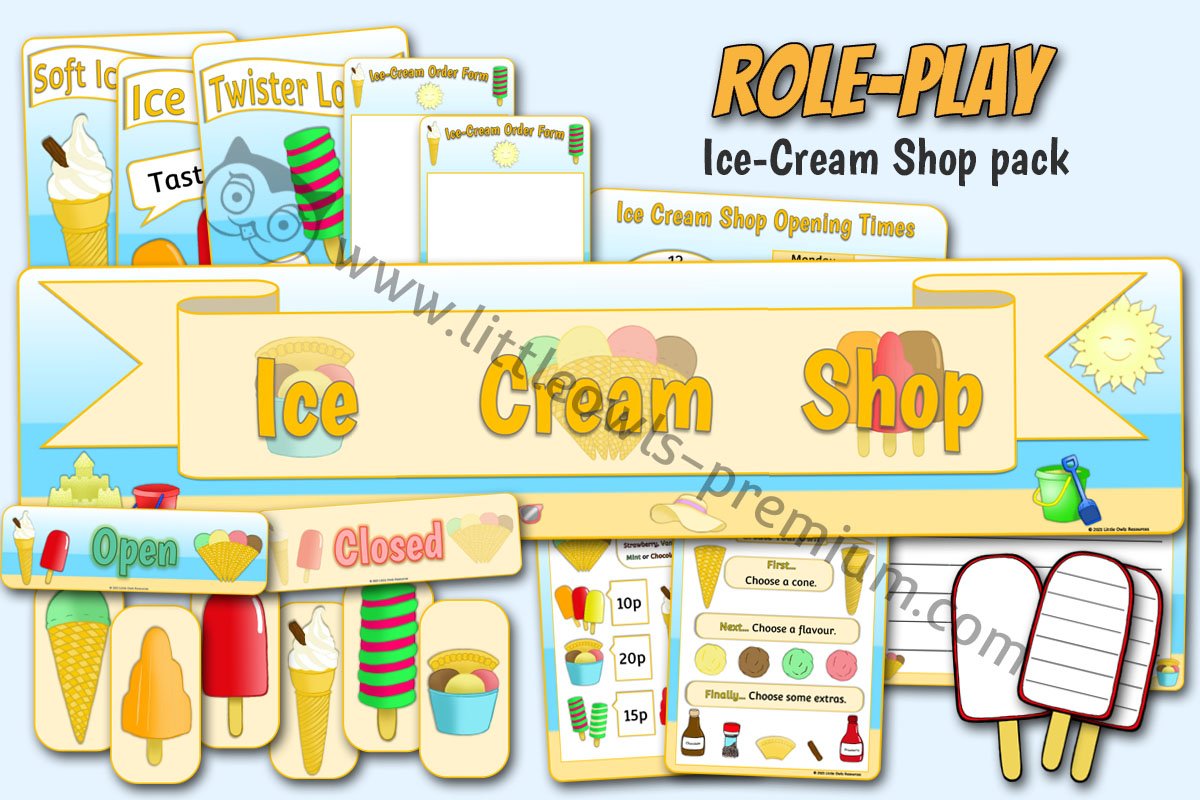 ICE CREAM SHOP DRAMATIC ROLE PLAY PACK (Original)