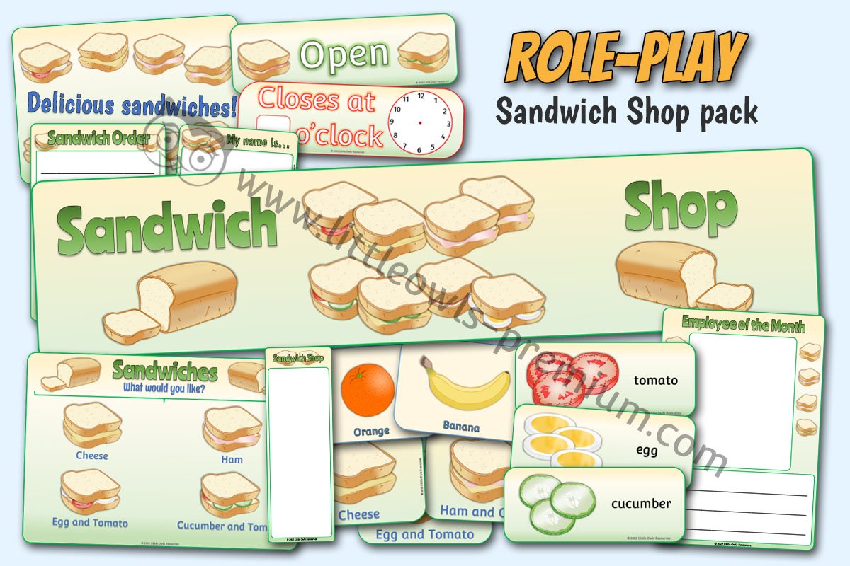 SANDWICH SHOP DRAMATIC ROLE PLAY PACK