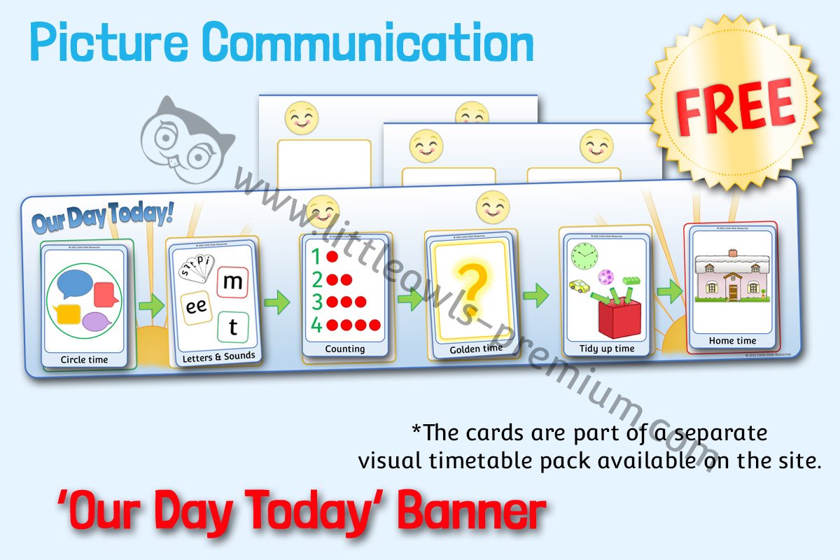 PICTURE COMMUNICATION - 'Our Day Today' Banner (Free Sample)