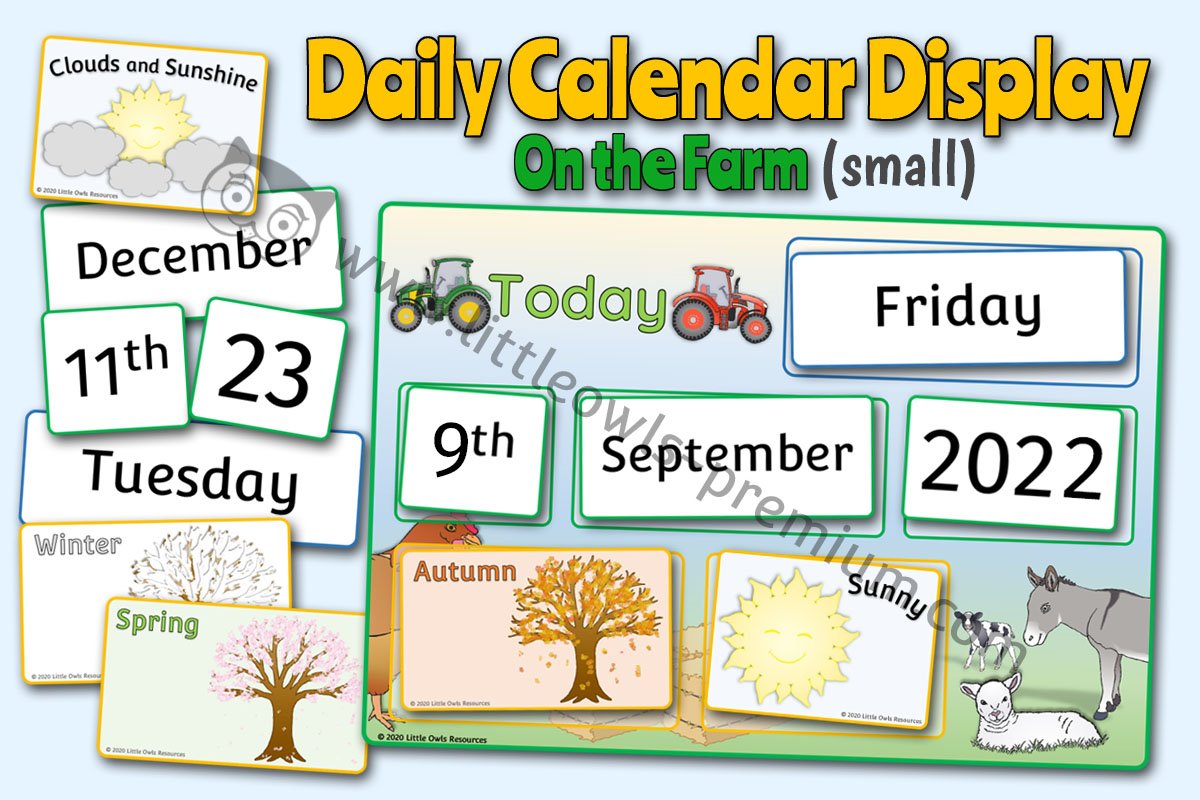 A4 'TODAY' WEATHER CALENDAR - FARM THEME