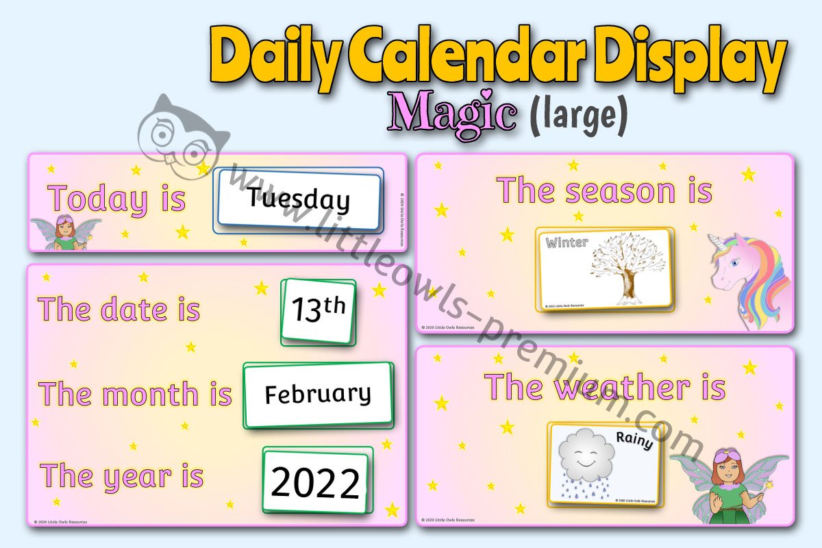 LARGE 'TODAY' WEATHER CALENDAR - MAGIC THEME