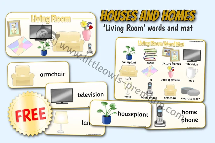 Living Room Word Cards & Mat — Free Sample cover