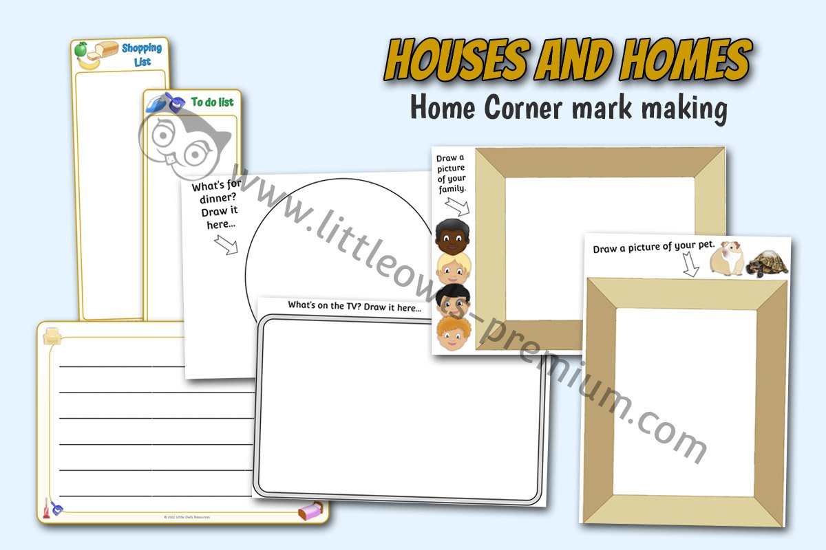 HOUSES AND HOMES - Home Corner Mark Making Pack