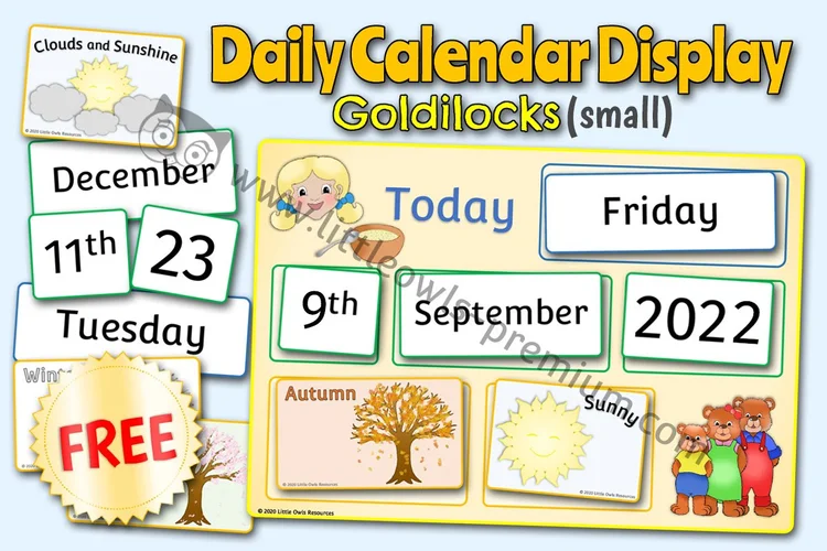 Goldilocks Today Weather Calendar — Free A4 Sample — Free Access resource cover