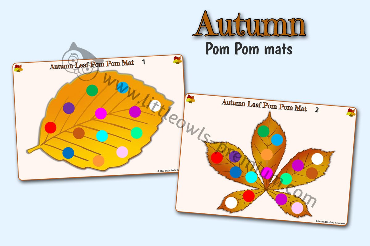 AUTUMN LEAF POM POM MATS