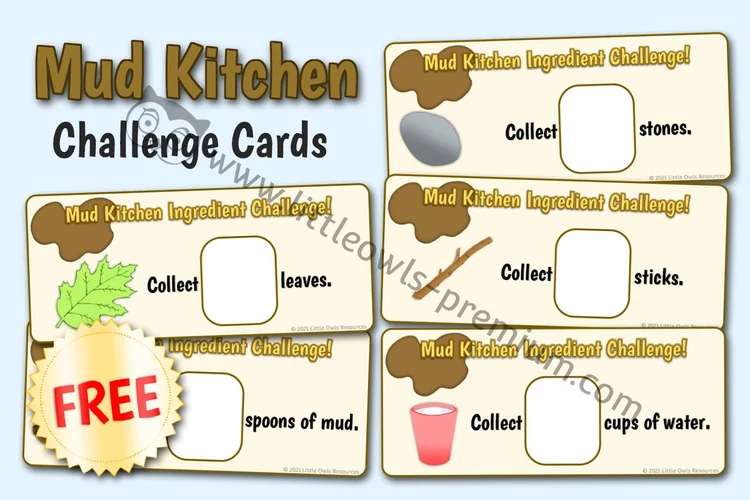 Free Mud Kitchen Ingredient Challenge Cards cover