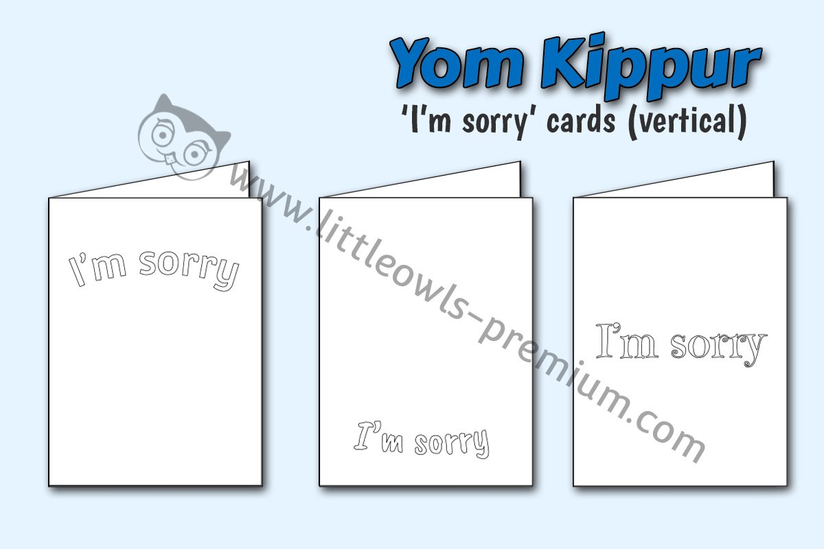 'I'M SORRY' CARD TEMPLATES - VERTICAL