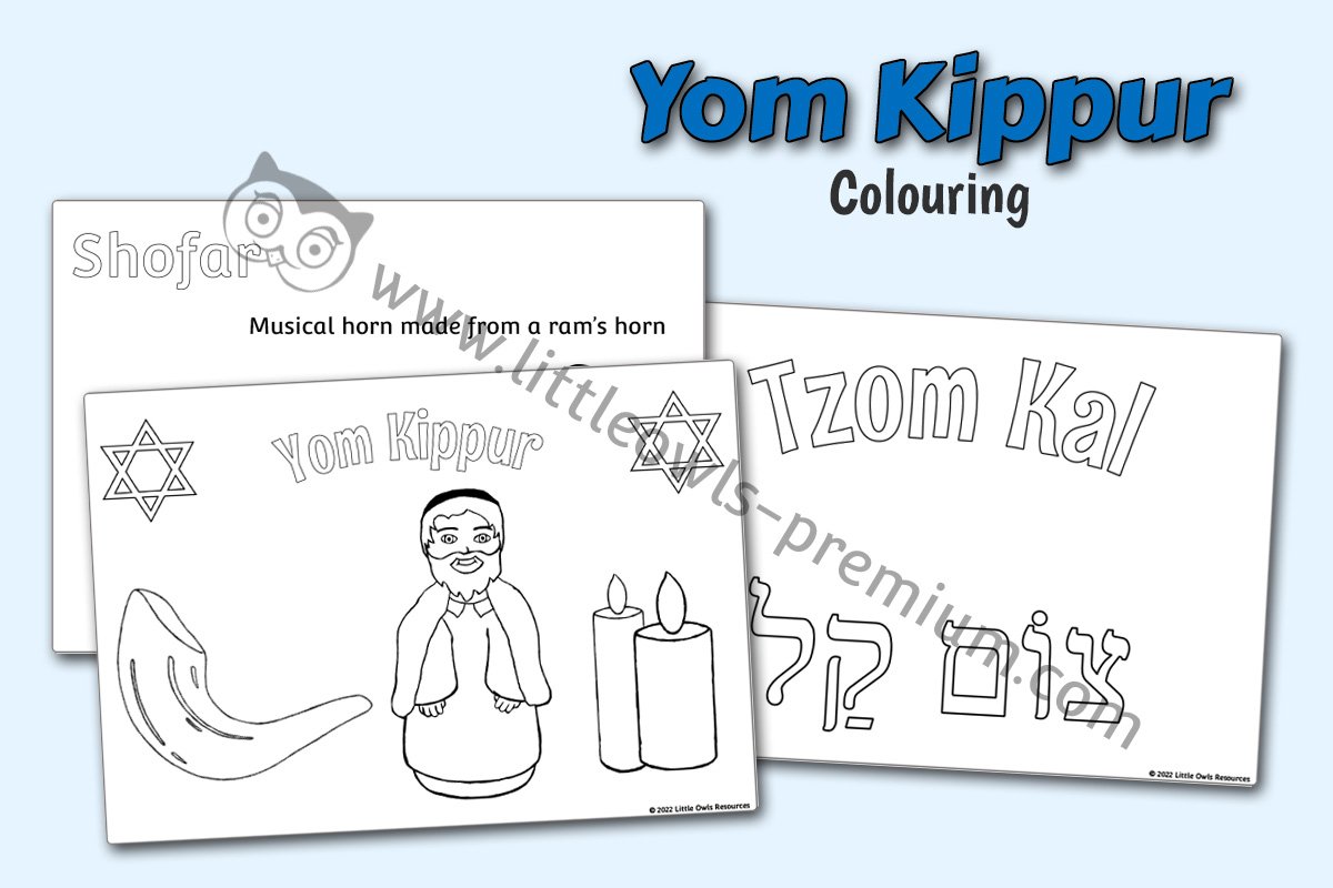 YOM KIPPUR COLOURING SHEETS