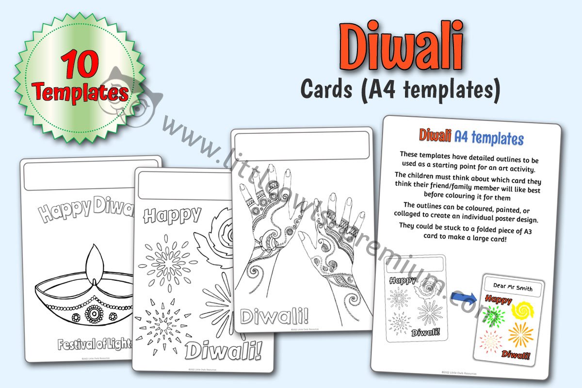 DIWALI - A4 Greeting Cards Posters