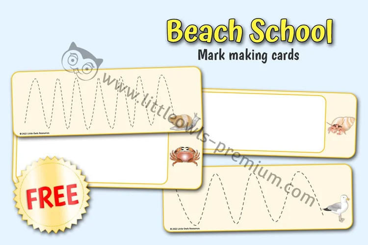 Beach Mark Making Cards — Free Sample — Free Access resource cover