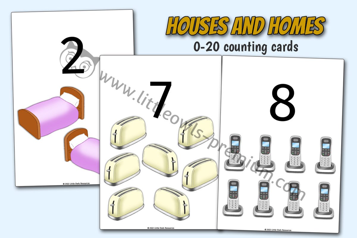 HOUSES AND HOMES - Counting Posters/Display (0-20)