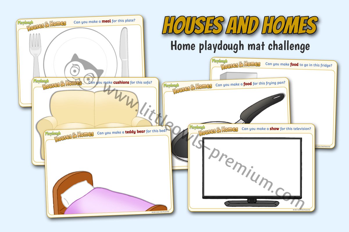 HOUSES AND HOMES - Playdough Mat Challenges