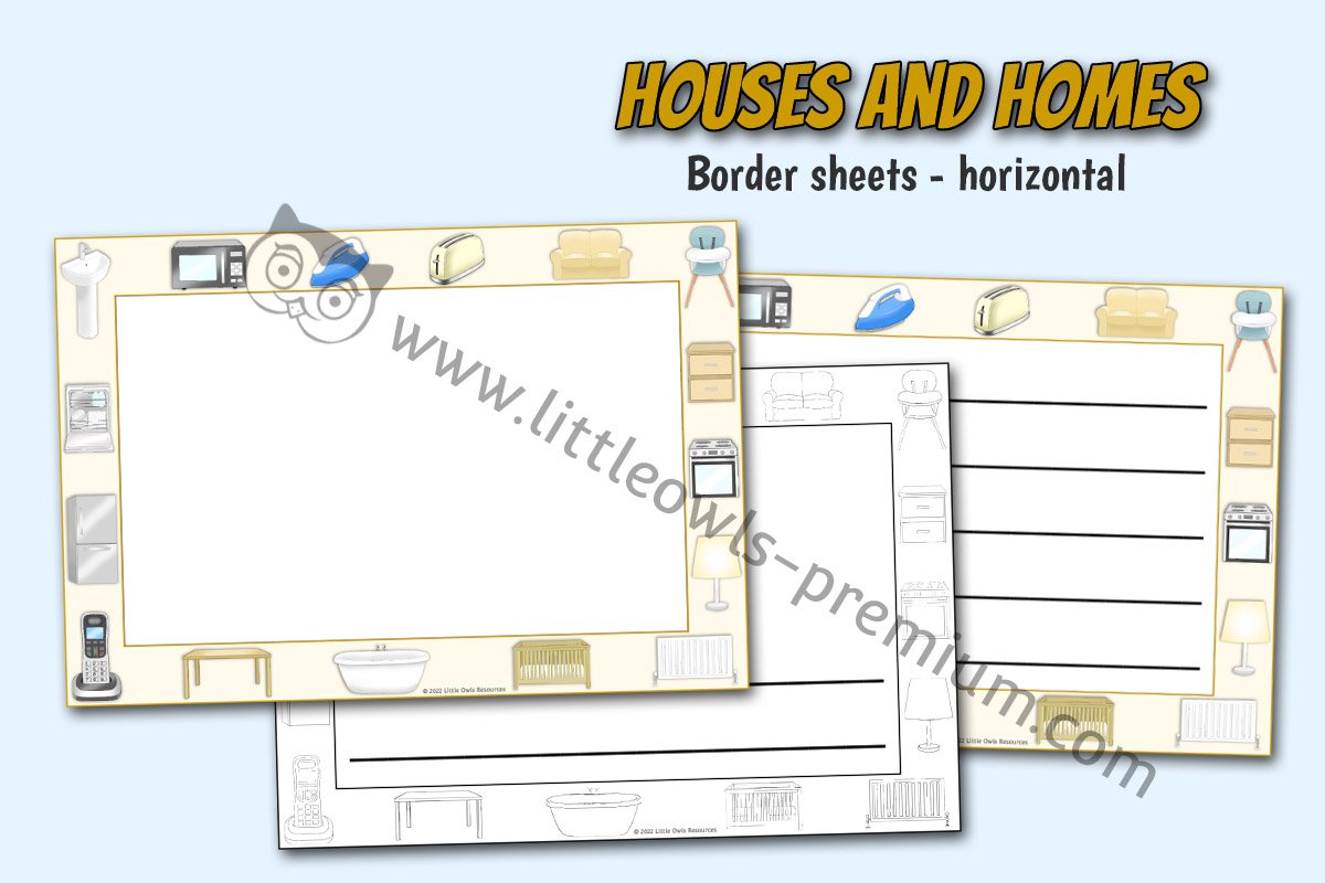 HOUSES AND HOMES - Border Sheets (household objects) - Horizontal