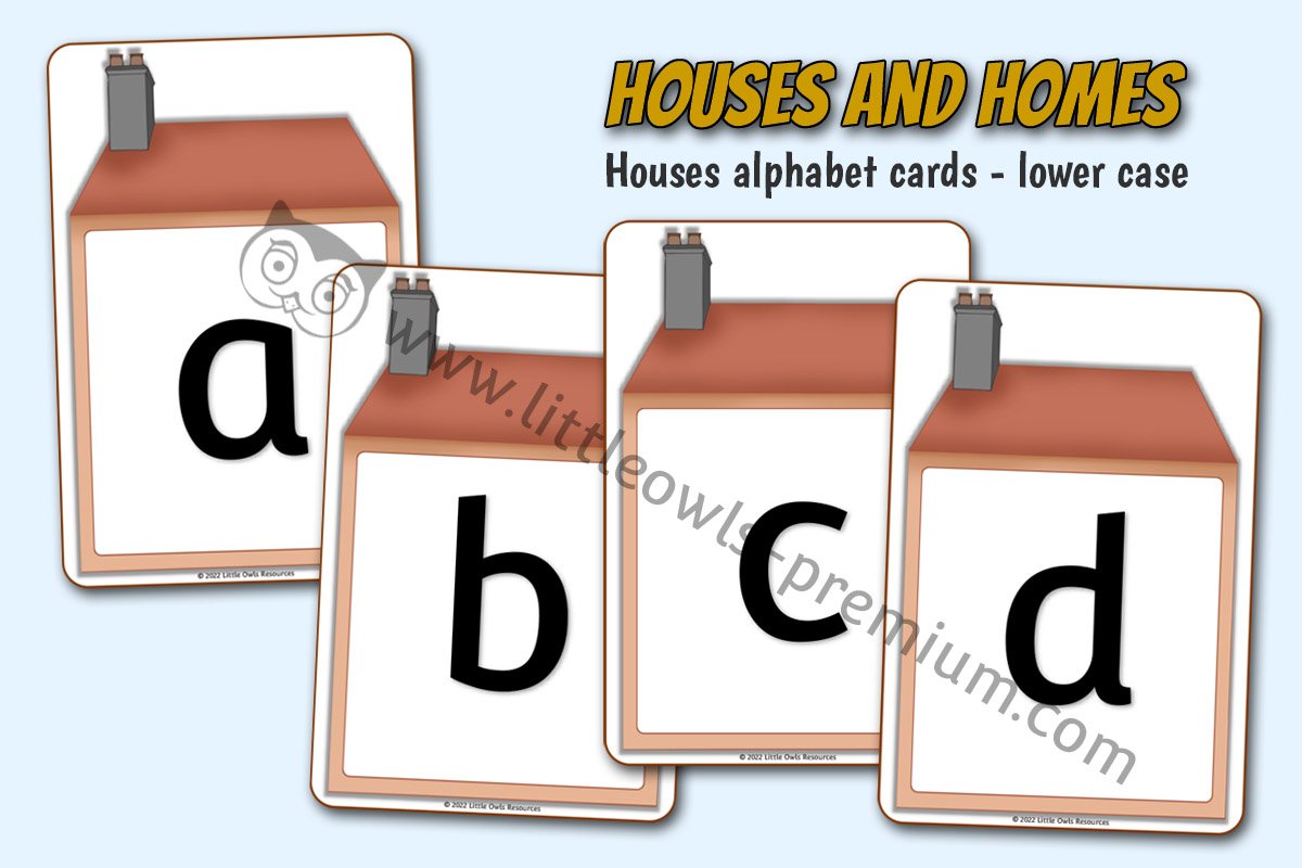 HOUSES AND HOMES - Alphabet Cards - lower case (A5)