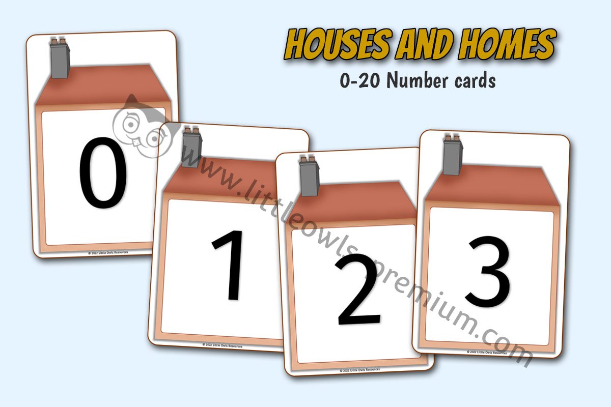 HOUSES AND HOMES - 0-20 Number Cards (House)