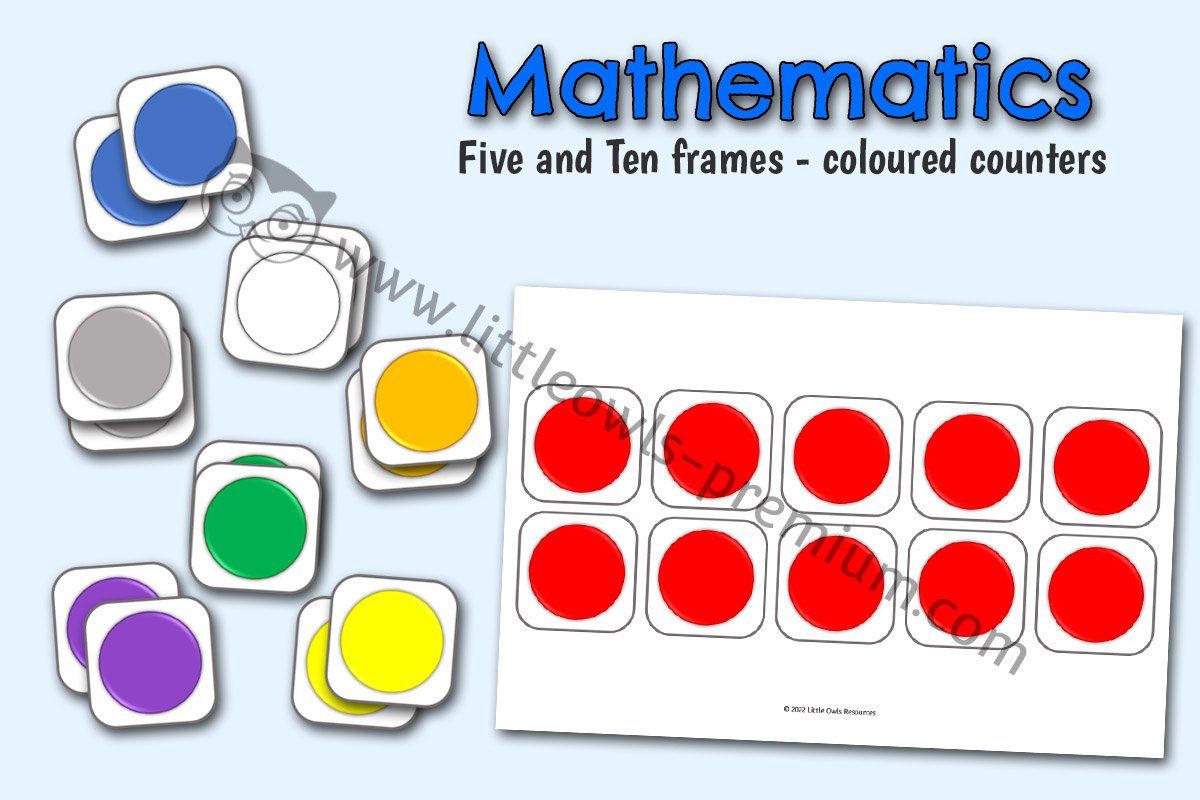 Five and Ten Frames - Coloured Counters