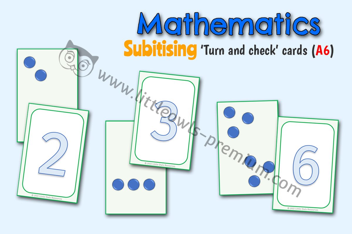Subitising - Turn and Check Cards (A6)