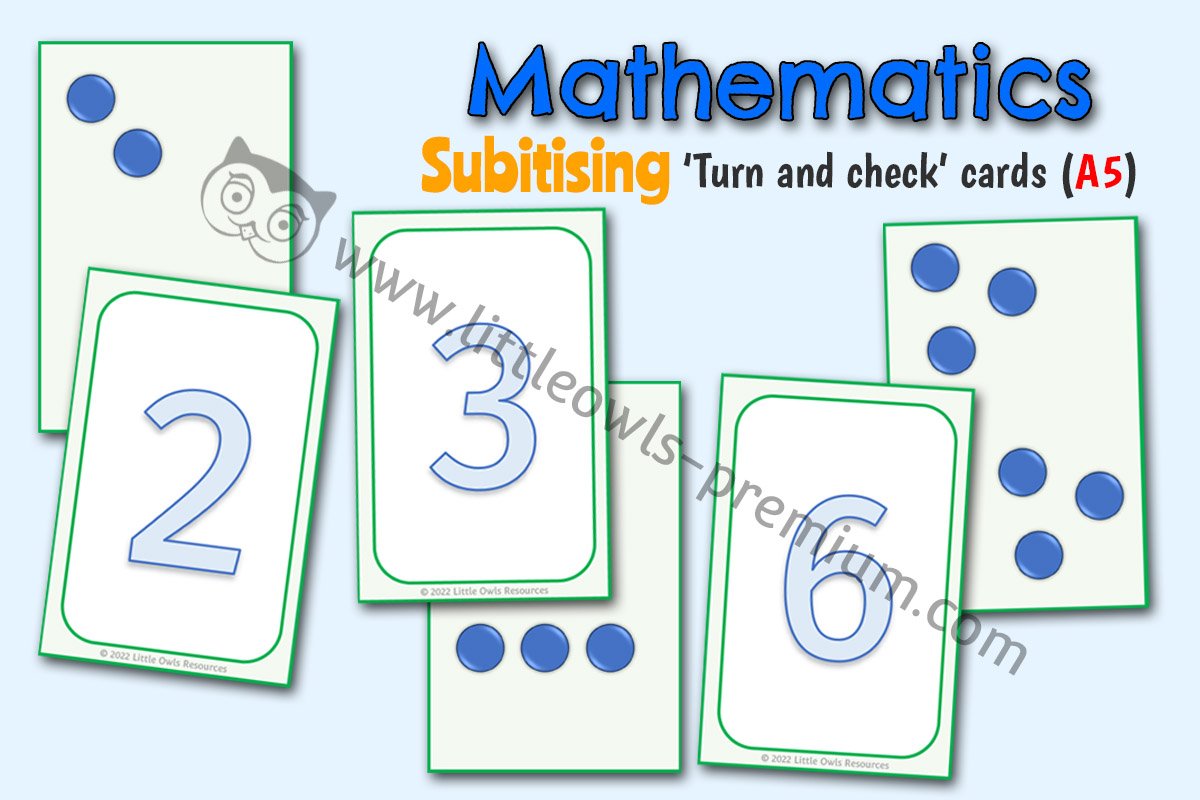 Subitising - Turn and Check Cards (A5)