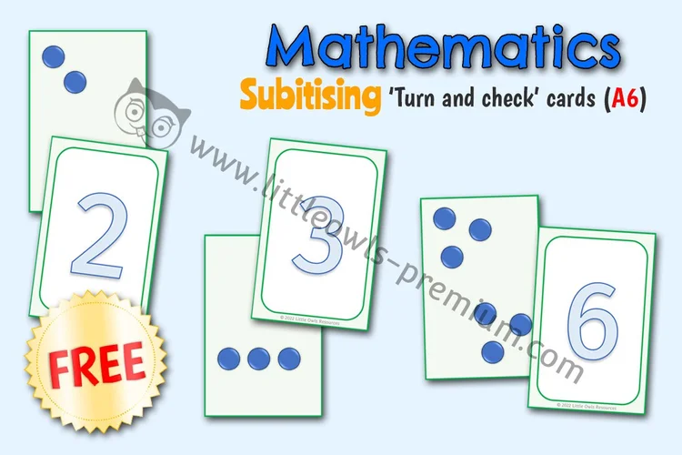 Subitising Turn & Check Cards — A6 Free Sample cover