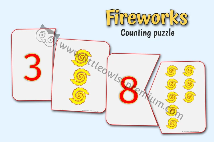 Fireworks Counting Puzzles (1–10) - cover preview