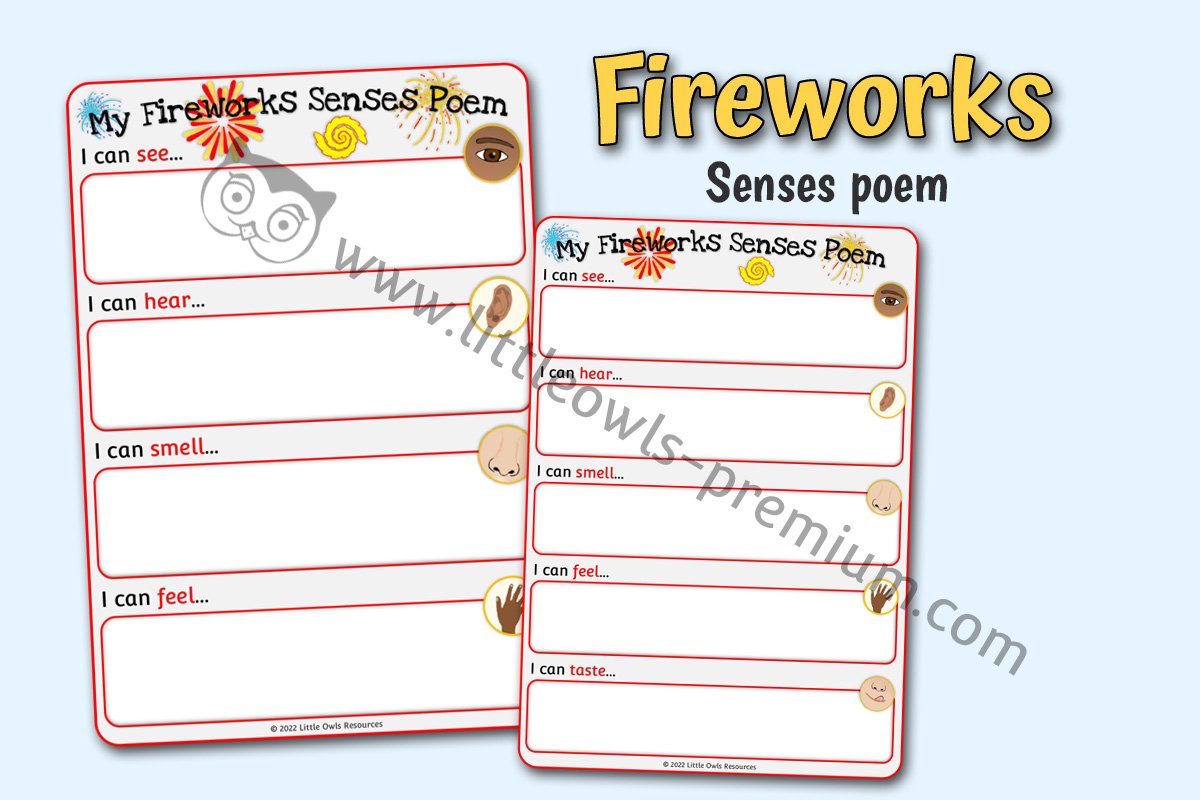 MY FIREWORKS SENSES POEM 