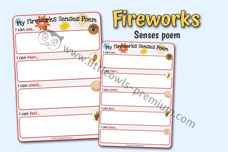 My Fireworks Senses Poem - cover preview