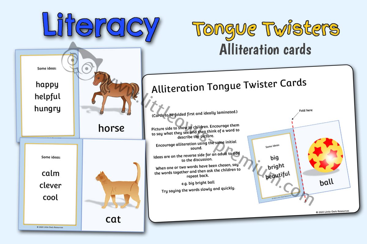 ALLITERATION TONGUE TWISTER CARDS