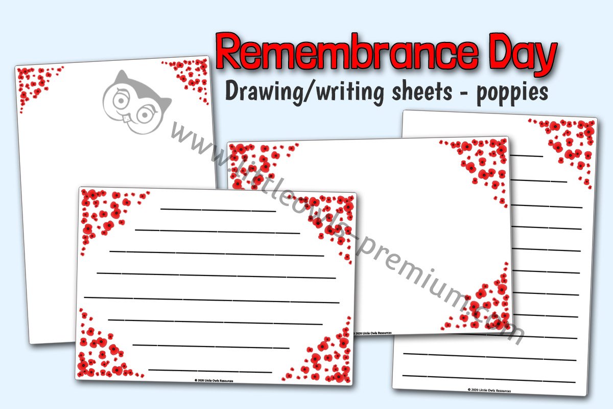 POPPY DRAWING/WRITING SHEETS